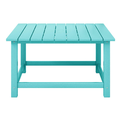 WestinTrends Malibu 5-Piece HDPE Adirondack Chair Outdoor Patio Square Table Conversation Set, Turquoise