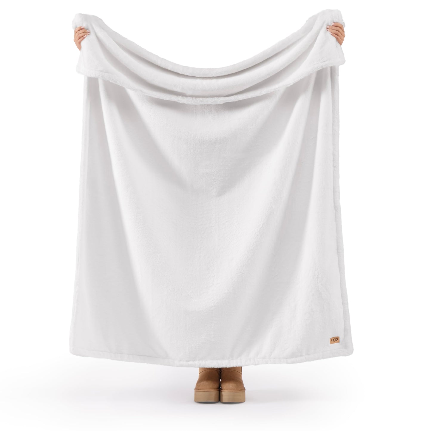 UGG Faux Fur Throw Blanket - Cozy Room Decor & Home Decor, Soft Luxury Bedroom Decor & Living Room Decor, Warm Throw Blanket for Couch, for Teen Girls Women, 50x70 (Snow)