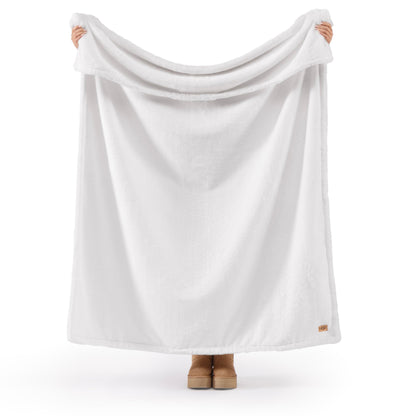 UGG Faux Fur Throw Blanket - Cozy Room Decor & Home Decor, Soft Luxury Bedroom Decor & Living Room Decor, Warm Throw Blanket for Couch, for Teen Girls Women, 50x70 (Snow)