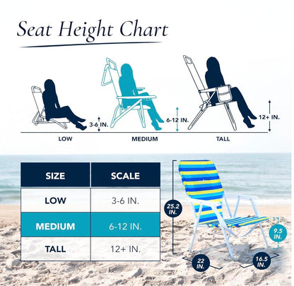 Caribbean Joe Folding Beach Chair, 1 Position Lightweight and Portable Foldable Outdoor Camping Chair with Carry Strap, Bold Stripe