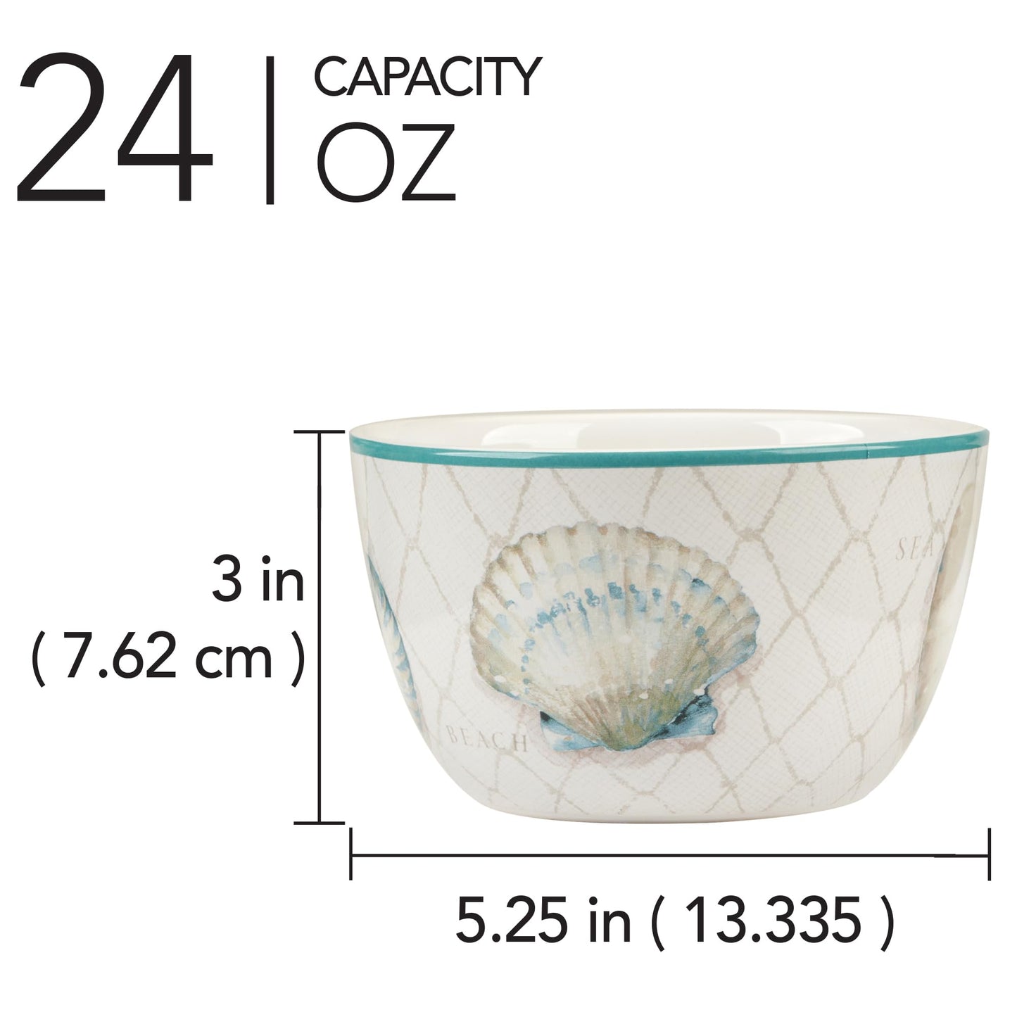 Certified International Ocean View 5.25" Ice Cream/Dessert Bowls,Set of 4
