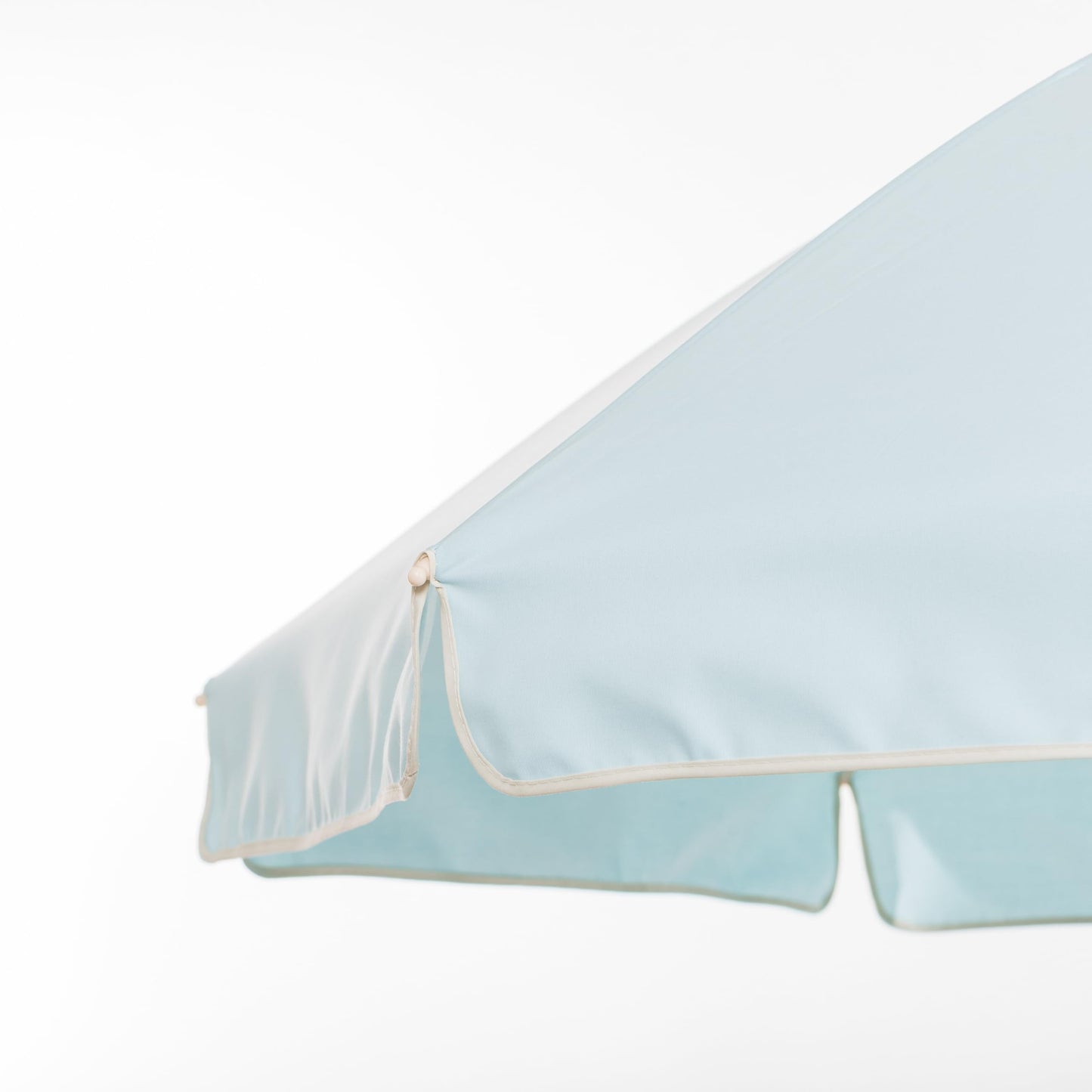 Business & Pleasure Co. Rio Umbrella Scalloped Brim For Beach, Patio or Picnic - 6' Boho Beach Umbrella, 7' Tall Wood Pole, UPF 50+, Santorini Blue