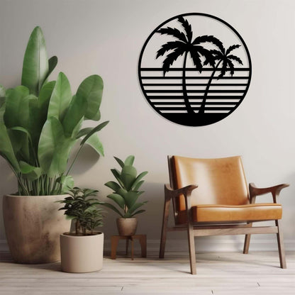 Metal Palm Tree Wall Decor, Art, Coastal, Tropical, Beach, Hawaiian, Bedroom