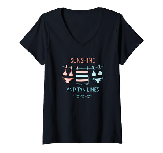 Women's Sunshine and Tan Lines V-Neck T-Shirt