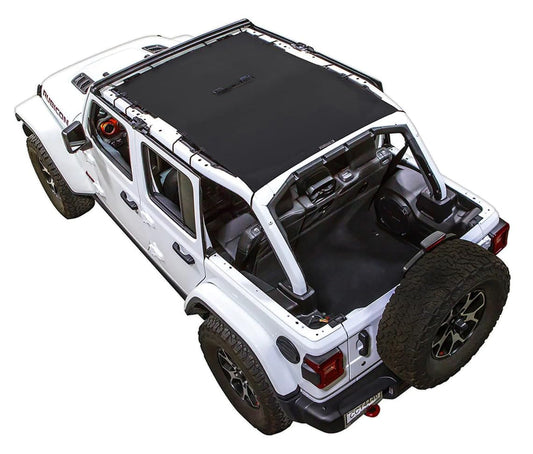 SPIDERWEBSHADE Original JL 4-Door Full Sunshade Top (2018-2026) Compatible with Jeep Wrangler JLU Rubicon Sahara Sport All Trims - Airbag Safe - USA Made - 10 Year Warranty (Black)