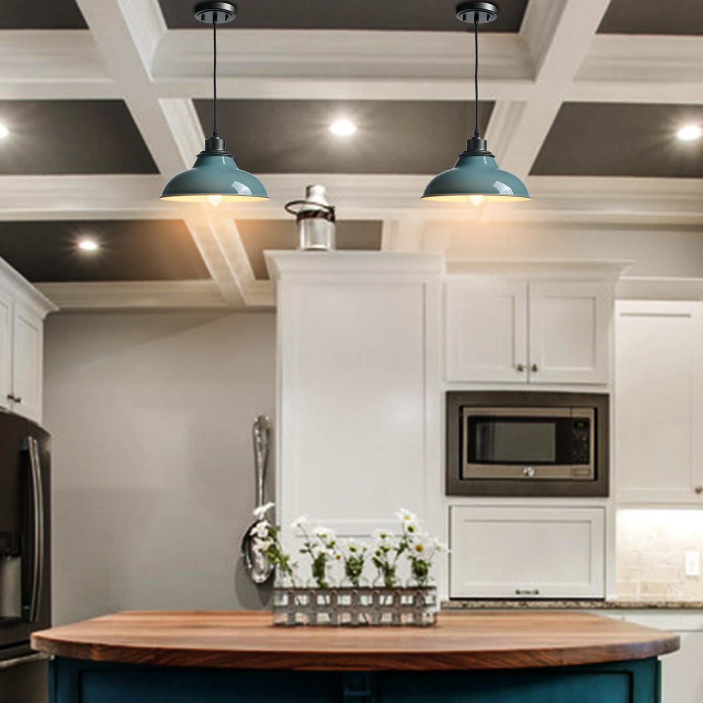 SHAWNKEY Pendant Light Fixture Modern Pendant Lights Kitchen Island for Breadfast Nook Bar Dinning Room Coffee Shop Sea Blue Green Nordic Style