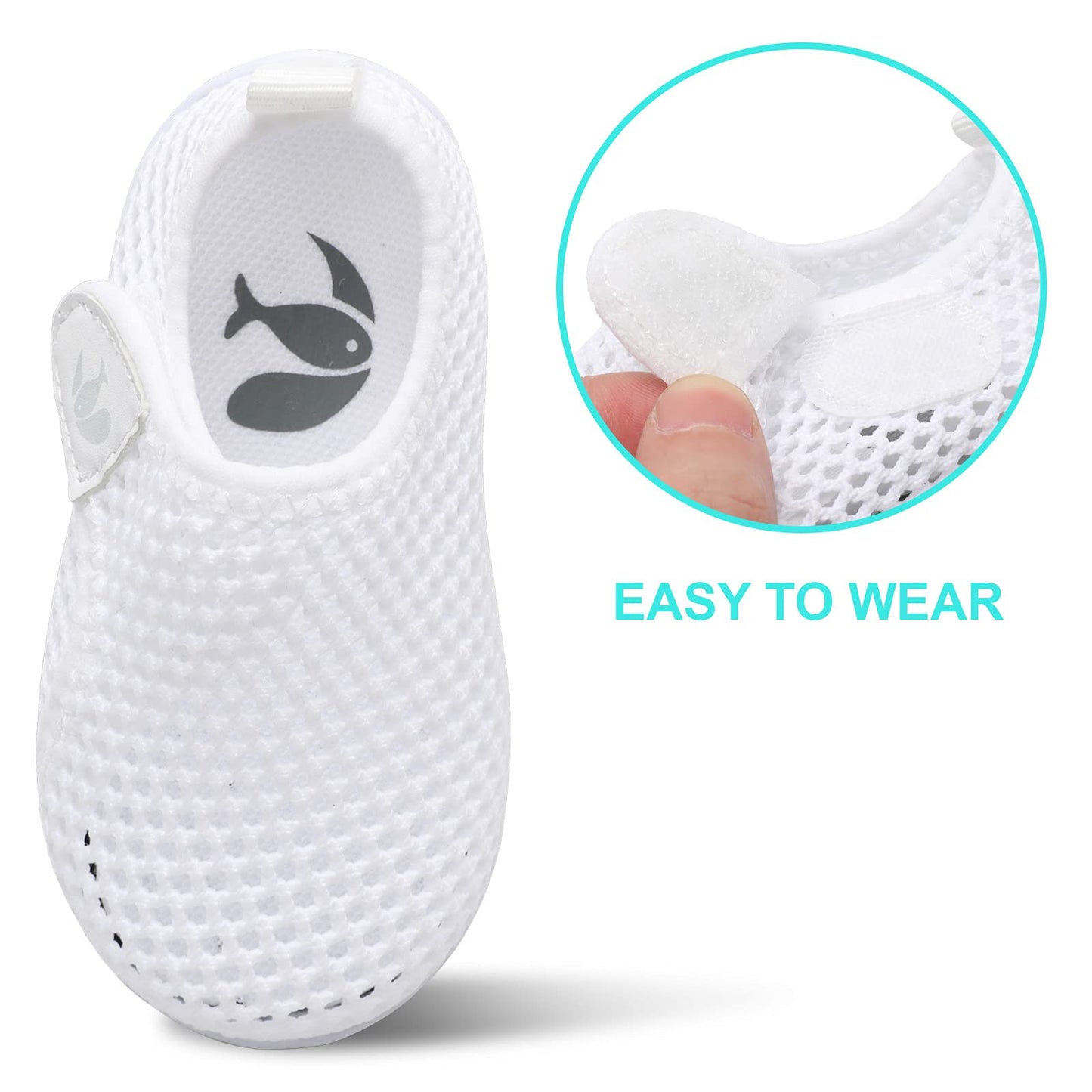 FEETCITY Baby Water Shoes Breathable Mesh Running Sneakers Beach Aqua Socks for Kids Boys Girls 12-18 Months Infant