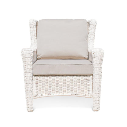 Krikacy Park Meadow Outdoor Club Chair All-Weather HDPE Wicker Patio Lounge Seating with 4inch Taupe Beige Cushions