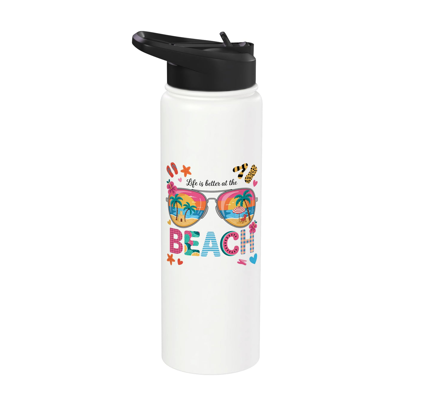 Life Is Better At The Beach Stainless Steel Insulated Water Bottle