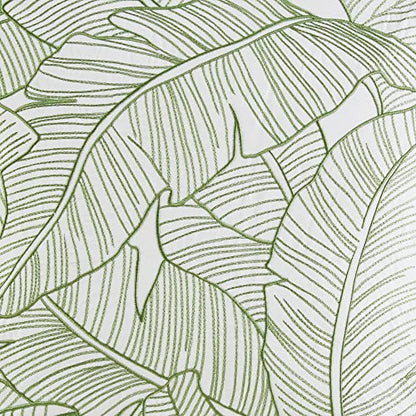 Harbor House Cozy Cotton Comforter Set - Coastal, All Season Down Alternative Casual Bedding with Matching Shams, Decorative Pillows, Lorelai, Monstera Leaf Green King(110"x96") 6 Piece