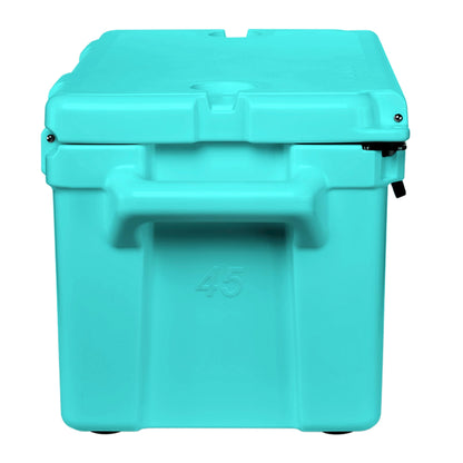 Laka Cooler – 45 Quart Rotomolded Hard Cooler, Insulated Ice Chest Holds 36 Cans/45lb Ice, Up to 10 Days Cold, Drain Plug + Basket, Non-Slip Feet, Beach Boat Camping Tailgate - Seafoam