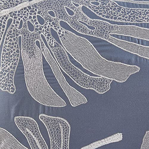 Harbor House Cozy Cotton Comforter Set - Coastal, All Season Down Alternative Casual Bedding with Matching Shams, Decorative Pillows, Lorelai, Monstera Leaf Green King(110"x96") 6 Piece