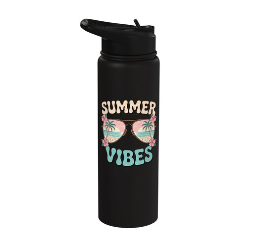 Summer Vibes Tropical Stainless Steel Insulated Water Bottle