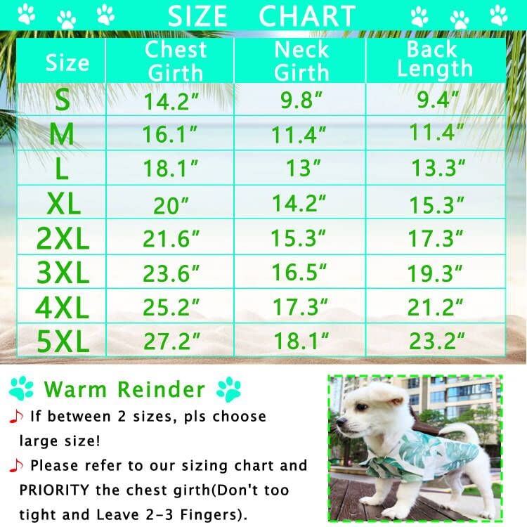 LKEX Dog Shirt Hawaiian Puppy Clothes, Leaf Printed Lapel Vest Summer Polo T-Shirt Pet Apparel Dog Clothes for Small Medium Boy Girl Dogs Cats, Cool Doggy Kitten Outfits Costumes M