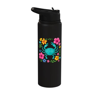 Boho Beach Crab Stainless Steel Insulated Water Bottle
