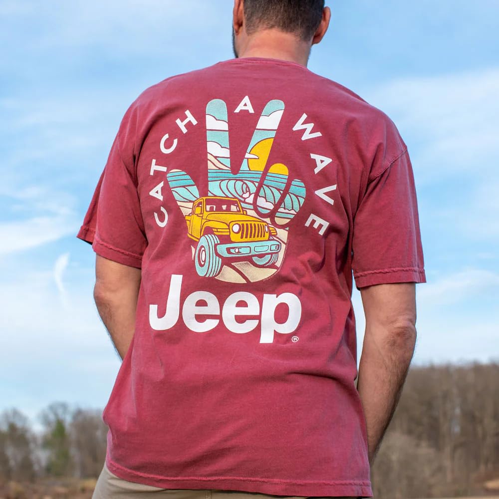 Jeep Catch A Wave T-Shirt (SM) Brick