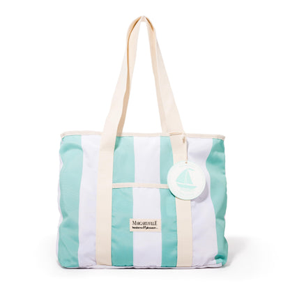 Business & Pleasure Co. Margaritaville Volcano Beach Bag - Last Mango Green Stripe
