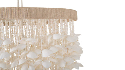 KOUBOO Seashell Ceiling Chandelier, Modern & Clamrose Shells Chandeliers & Ceiling Lights - Farmhouse, Crystal Fixtures for Bedrooms, Dining Rooms, Living Spaces, White