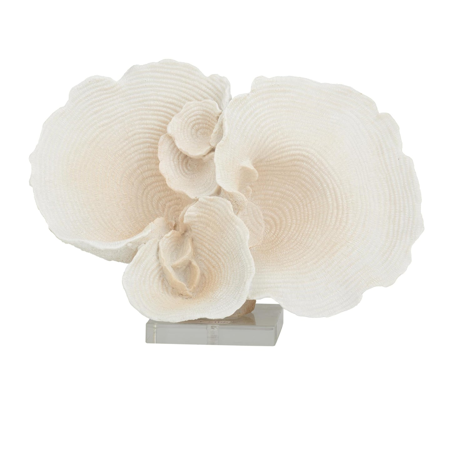 Deco 79 Polystone Coral Decorative Sculpture Home Decor Statue, Accent Figurine 13" x 6" x 9", White