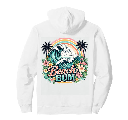 Beach Bum Tropical Wave Pullover Hoodie