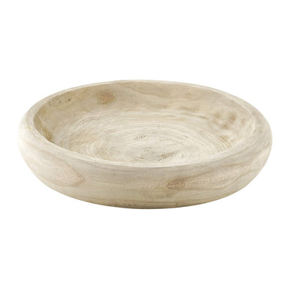 Santa Barbara Design Studio Wood Serving Bowl, Hand Carved Paulownia Wood Fruit Bowl/Decor, 11.5" Large, Natural