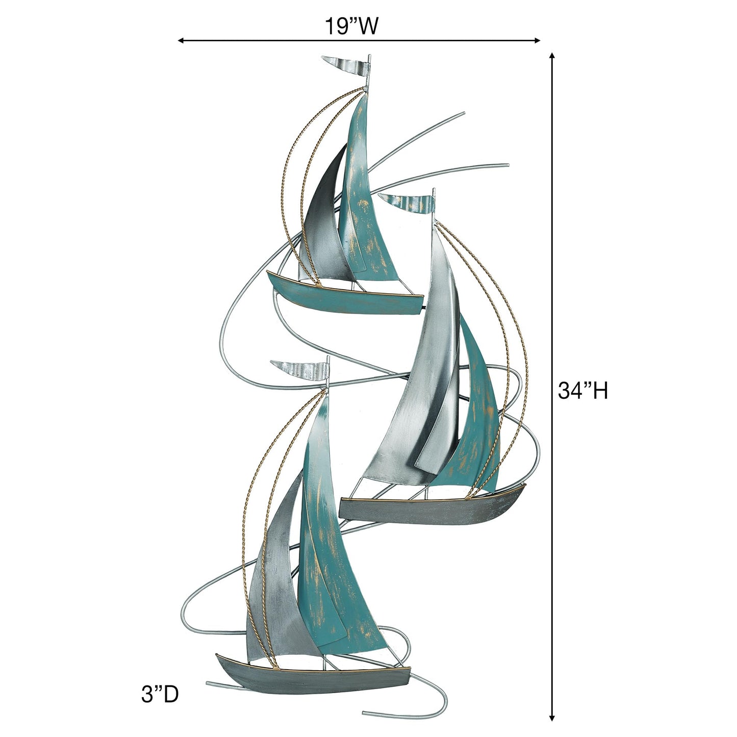 Touch of Class Afternoon Regatta Sailboat Vertical Metal Wall Art