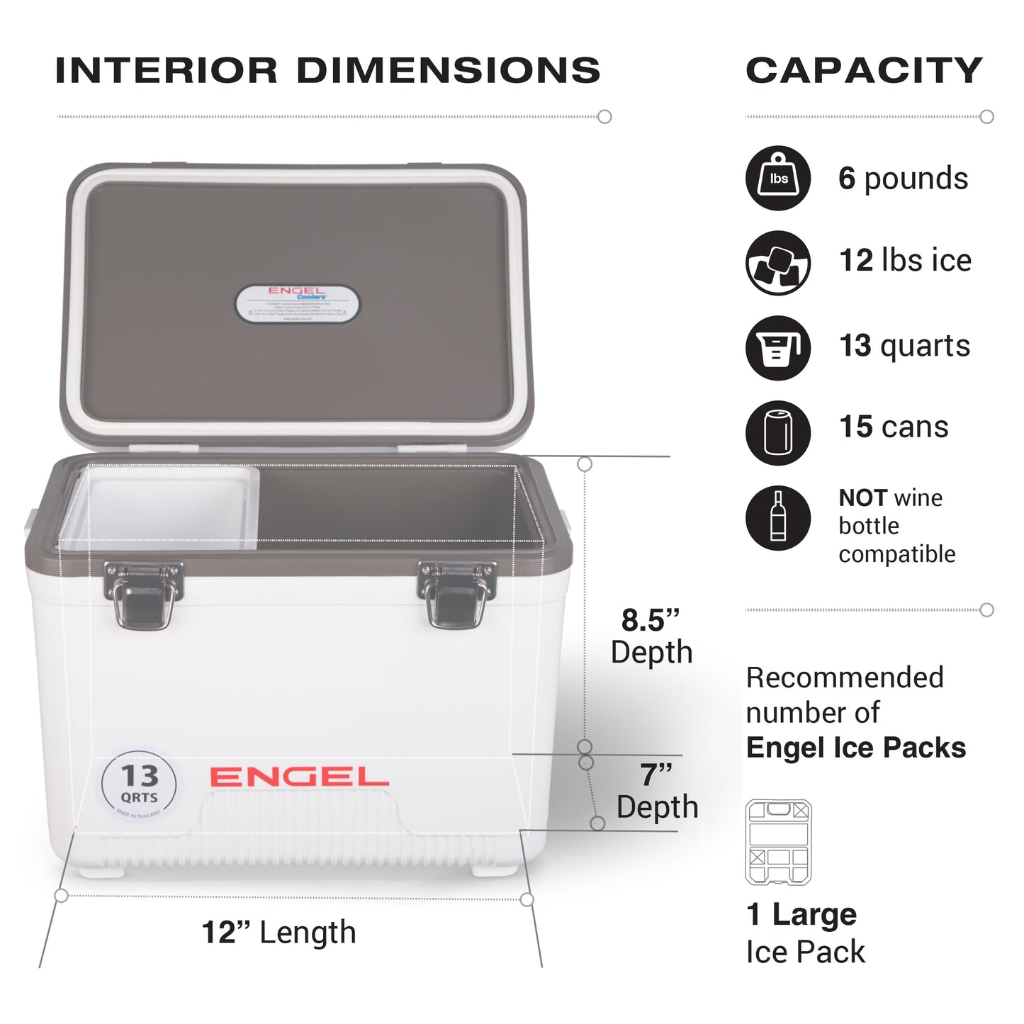 Engel UC13 13 Quart Leak-Proof, Air Tight, Drybox Cooler and Small Hard Shell Lunchbox for Men and Women in Seafoam