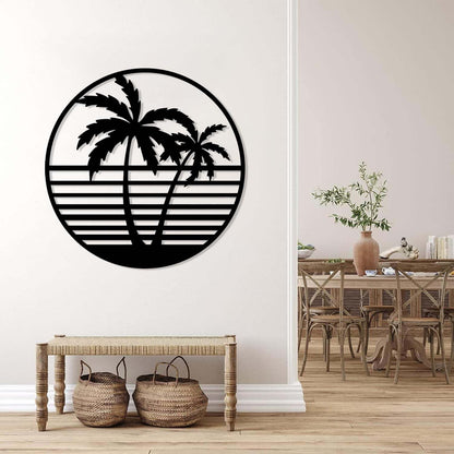 Metal Palm Tree Wall Decor, Art, Coastal, Tropical, Beach, Hawaiian, Bedroom
