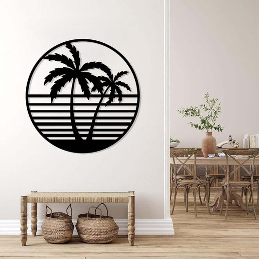 Metal Palm Tree Wall Decor, Art, Coastal, Tropical, Beach, Hawaiian, Bedroom