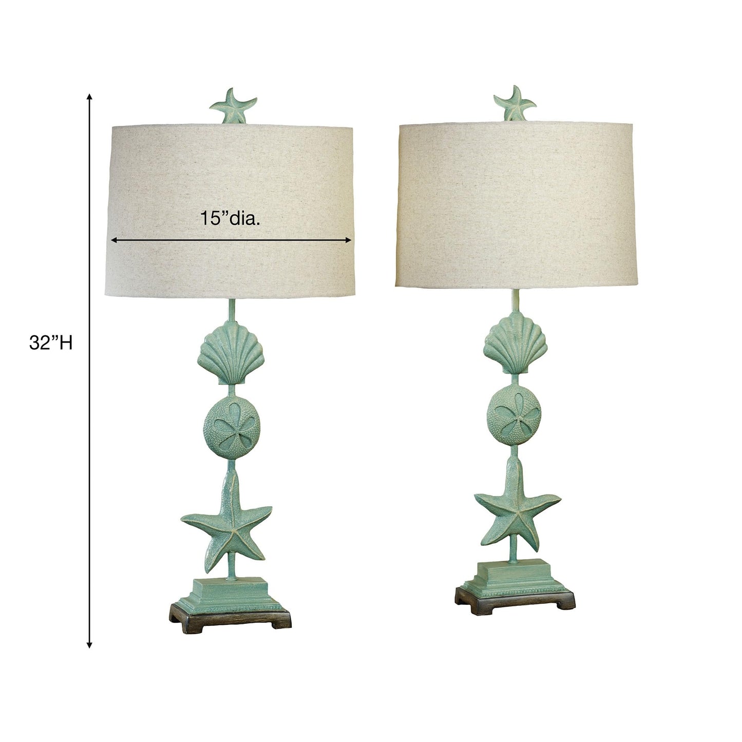 Touch of Class Cape Coral II Coastal Table Lamp Blue | Ocean Themed Decor for Beach House | Nautical Style Lighting for Bedroom, Living Room, Office Desk, Tabletop