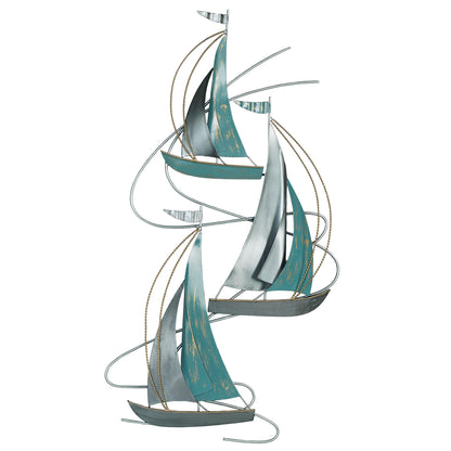 Touch of Class Afternoon Regatta Sailboat Vertical Metal Wall Art