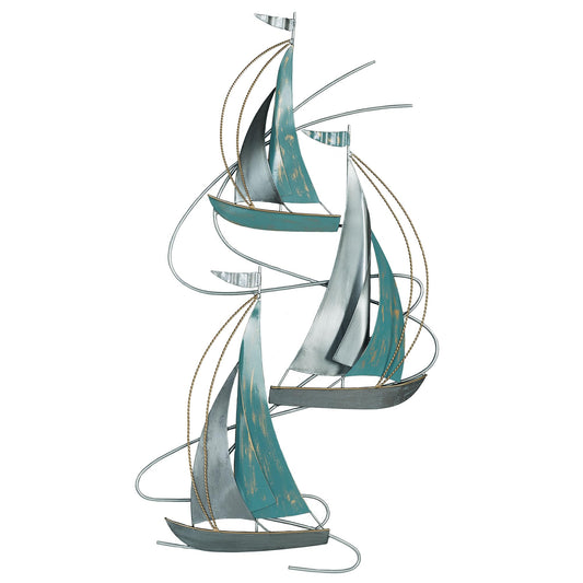 Touch of Class Afternoon Regatta Sailboat Vertical Metal Wall Art