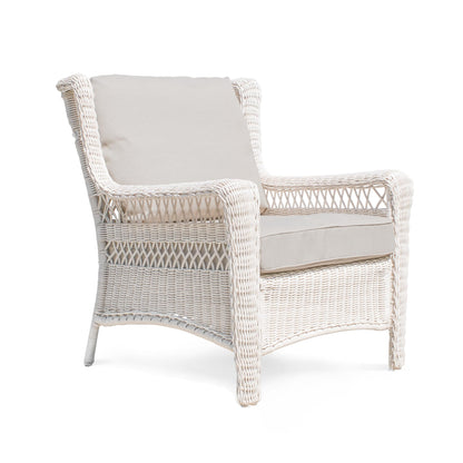 Krikacy Park Meadow Outdoor Club Chair All-Weather HDPE Wicker Patio Lounge Seating with 4inch Taupe Beige Cushions