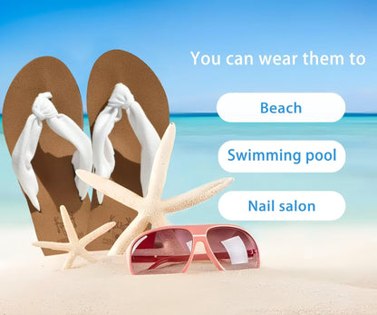 KuaiLu Flip Flops Women Arch Support Yoga Mat Comfortable Summer Beach Walking Thong Cushion Sandals Slip on Outfits Travel Essential Orthotic Slides Indoor Outdoor Slippers Shoes White Khaki Size 7.5