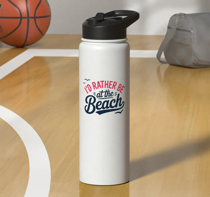 I'd Rather Be At The Beach Stainless Steel Insulated Water Bottle