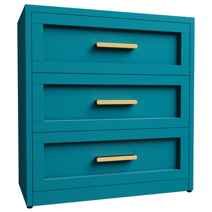Baborokic Metal 3 Drawer Dresser for Bedroom,Closet Chest Dressers Storage with Drawers,Steel Dressers & Chests of Drawers, Wide Blue Metal Dresser Organizer for Bedroom,Living Room,Hallway