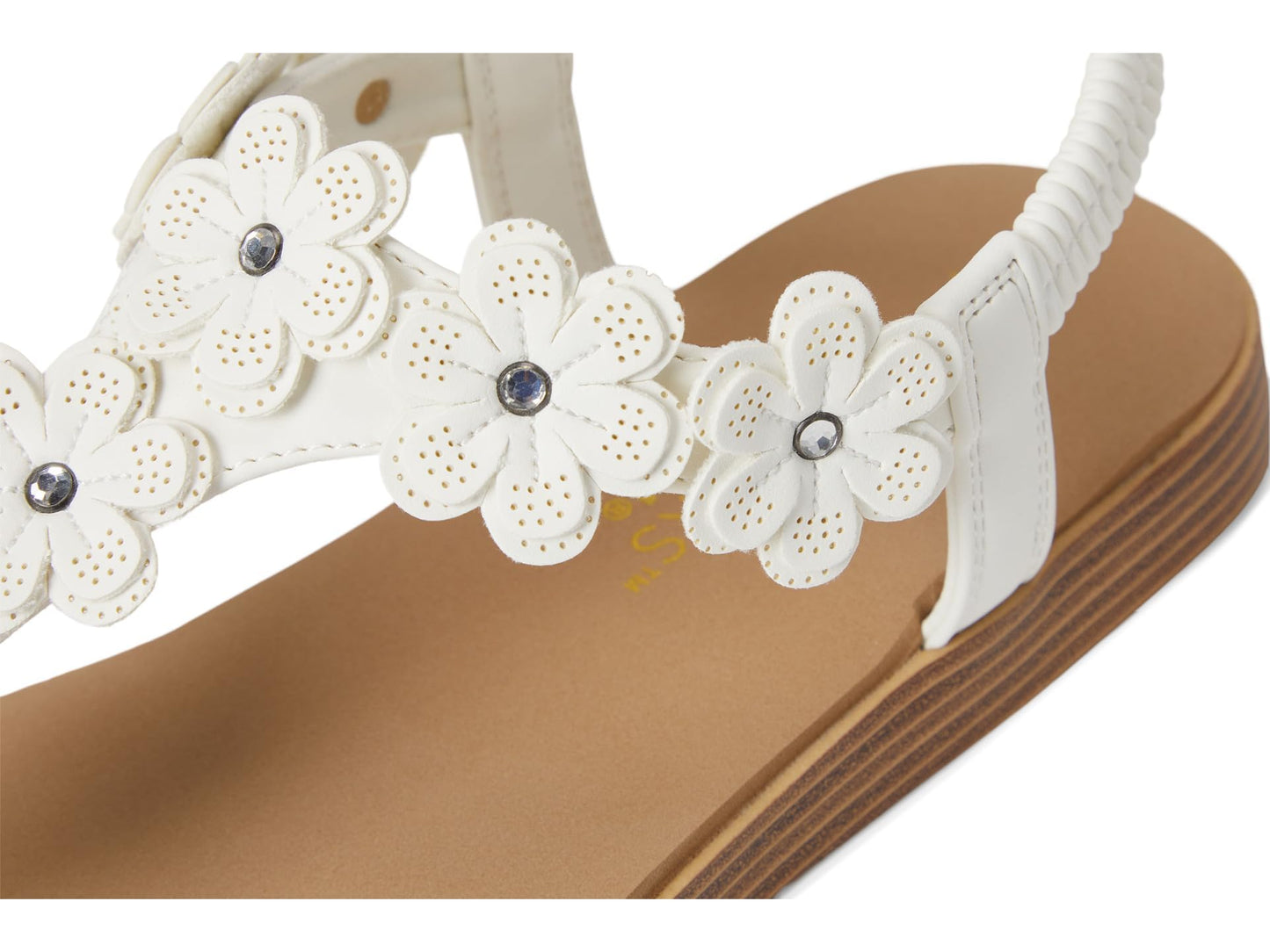 Skechers Women's SUMMER COVE - BEACH BLOOM, Flower Rhinestone Slingback, Off White, 11M