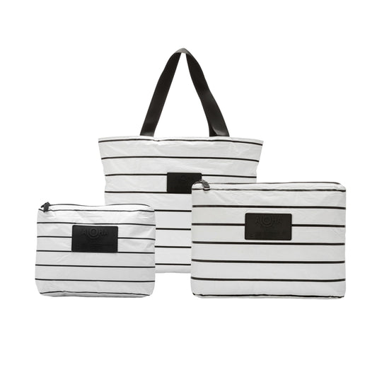 ALOHA Collection Pinstripe Bundle | Lightweight, Packable, and Splash-Proof Beach Tote Bag