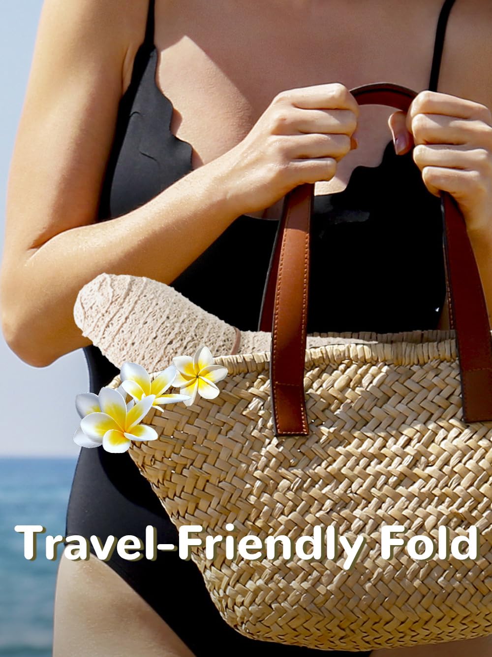 Sun Beach Hats Women Floppy Summer Sunhat with Wide Brim Packable Foldable Travel Accessories Beige