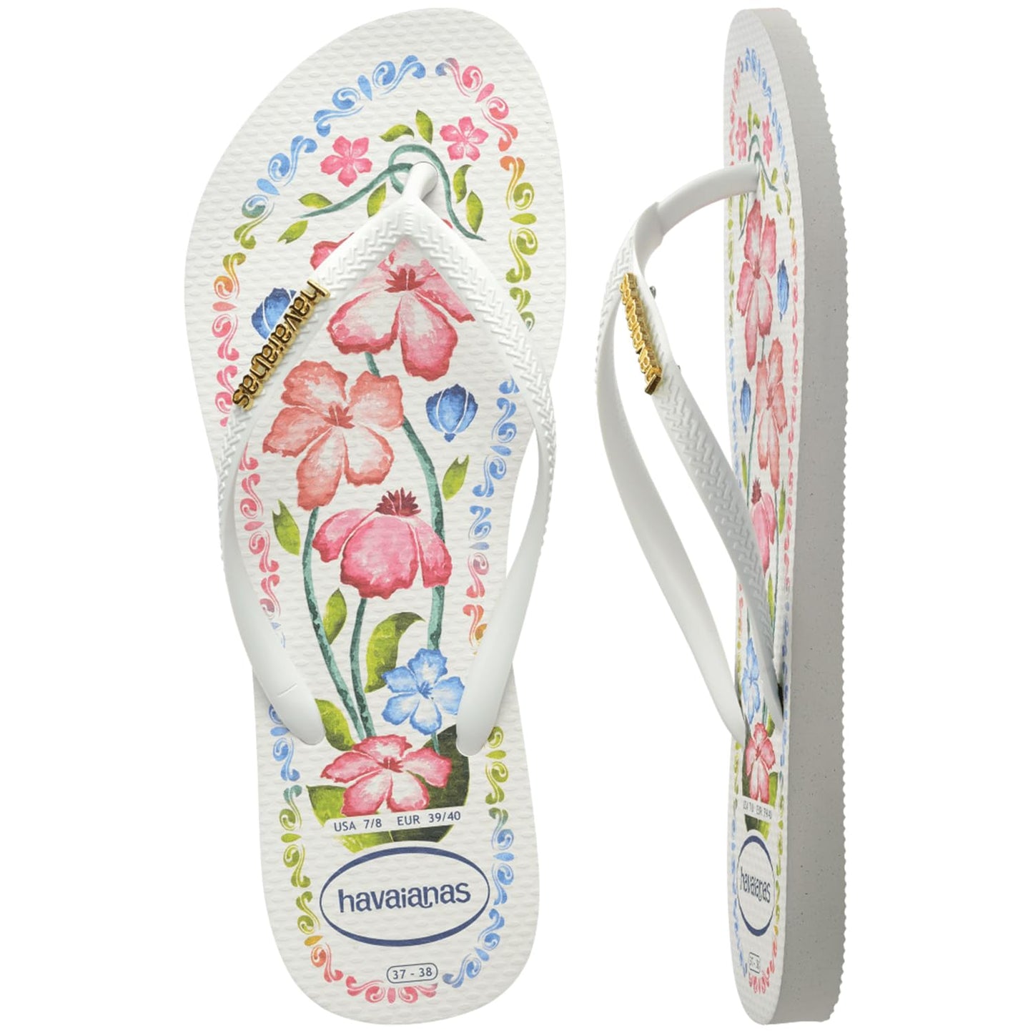 Havaianas Women's Slim Tropicalia Vibes Flip Flop - White, 11/12