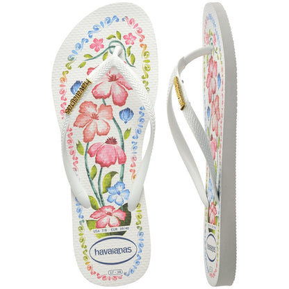 Havaianas Women's Slim Tropicalia Vibes Flip Flop - White, 11/12