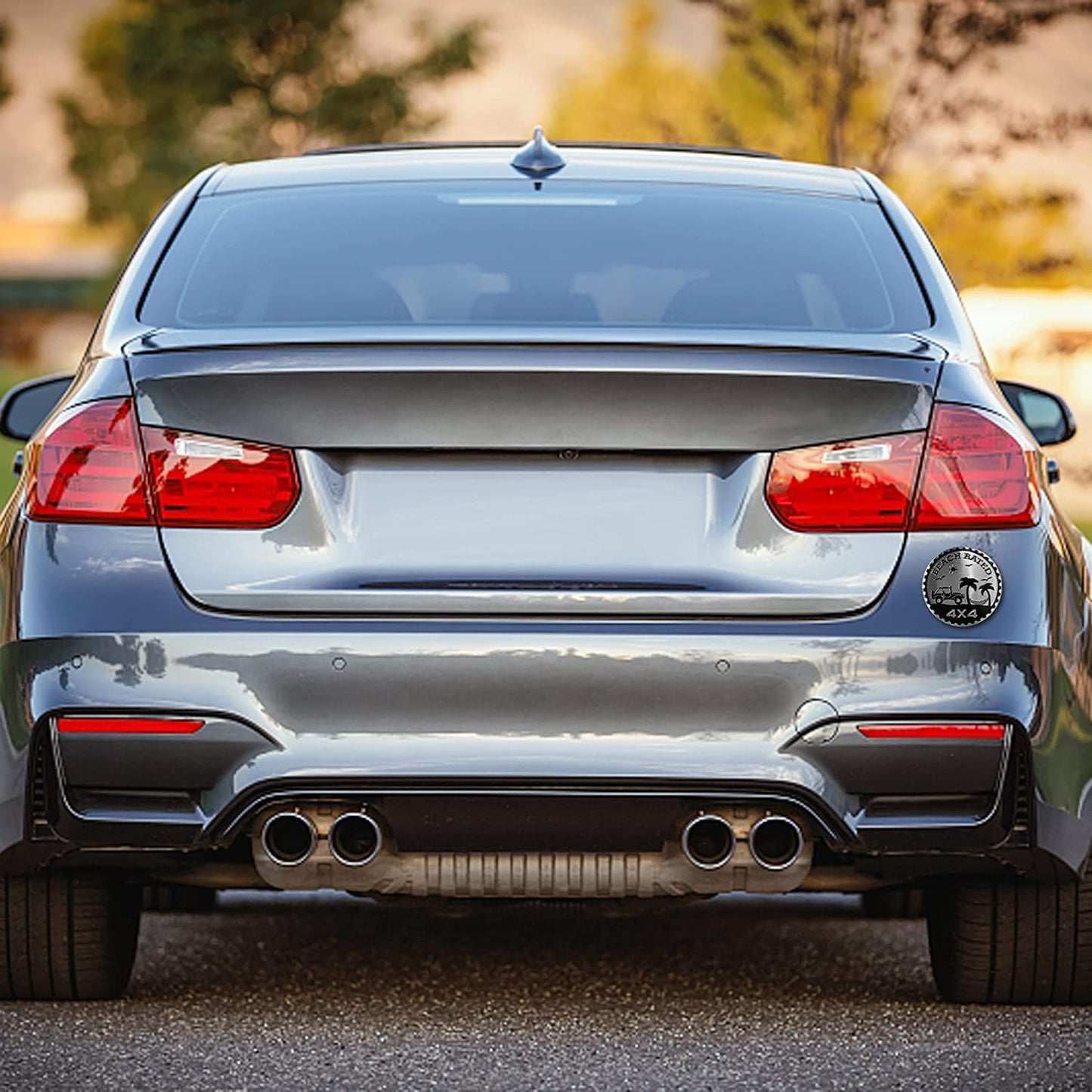 Beach Badge Rated Car Emblem, 4 x 4 Metal Automotive Badge 3D Metal Car Badges Emblems Round Emblem Decals Badge Decals Stickers Compatible with Jeep Wrangler Vehicles Trucks SUV