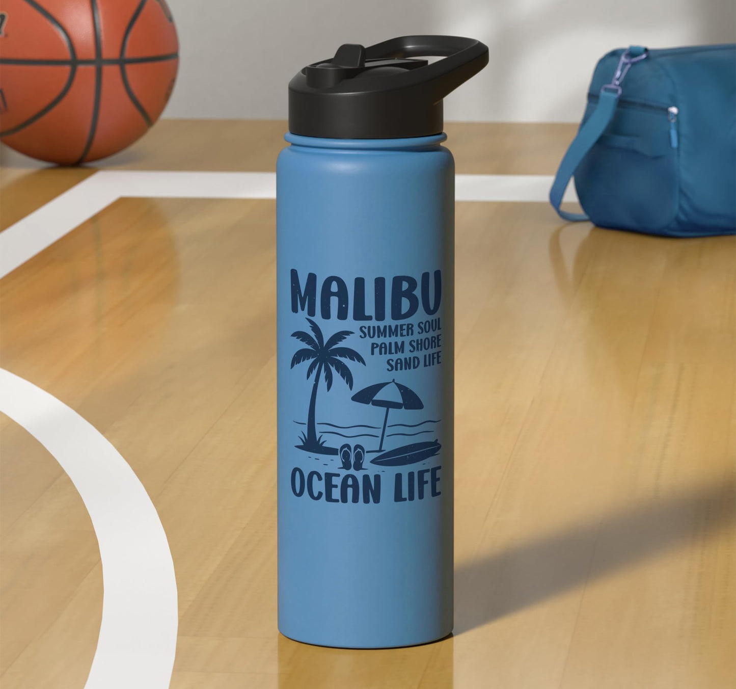 California Memories Malibu Ocean Life Stainless Steel Insulated Water Bottle