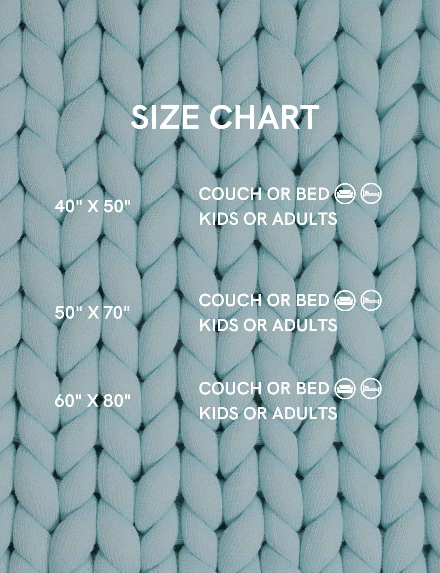 YnM Chunky Throw Blanket, Medium-Weight, Hand Knitted, Skin Friendly, Ventilated and Breathable, Machine Washable, Home Décor Piece for Couch, Sofa and Bed (Aqua Blue, 60x80 Inch)