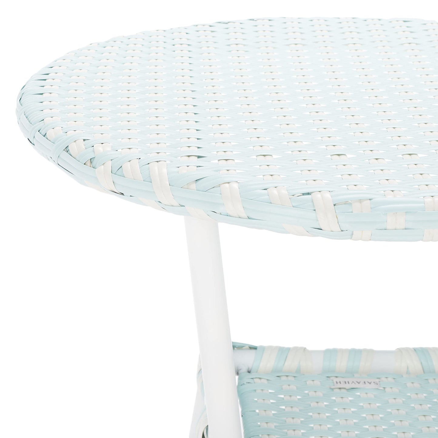 SAFAVIEH Outdoor Collection California Baby Blue/White Bistro Table (Fully Assembled)