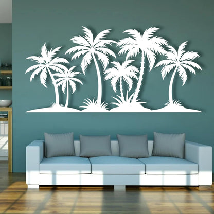 Metal Palm Tree Wall Decor,Metal Palm Tree,Palm Tree Metal Wall Art,Tropical Metal Wall Art,Beach Wall Decor,Coastal Metal Wall Art,Palm Tree Metal Wall Decor (style 1,white,79"L x 38"W/200 x 97cm)