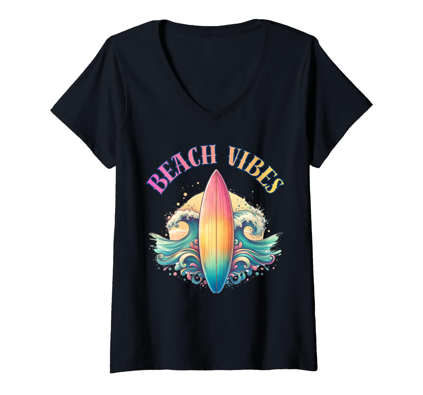 Women's Beach Vibes V-Neck T-Shirt