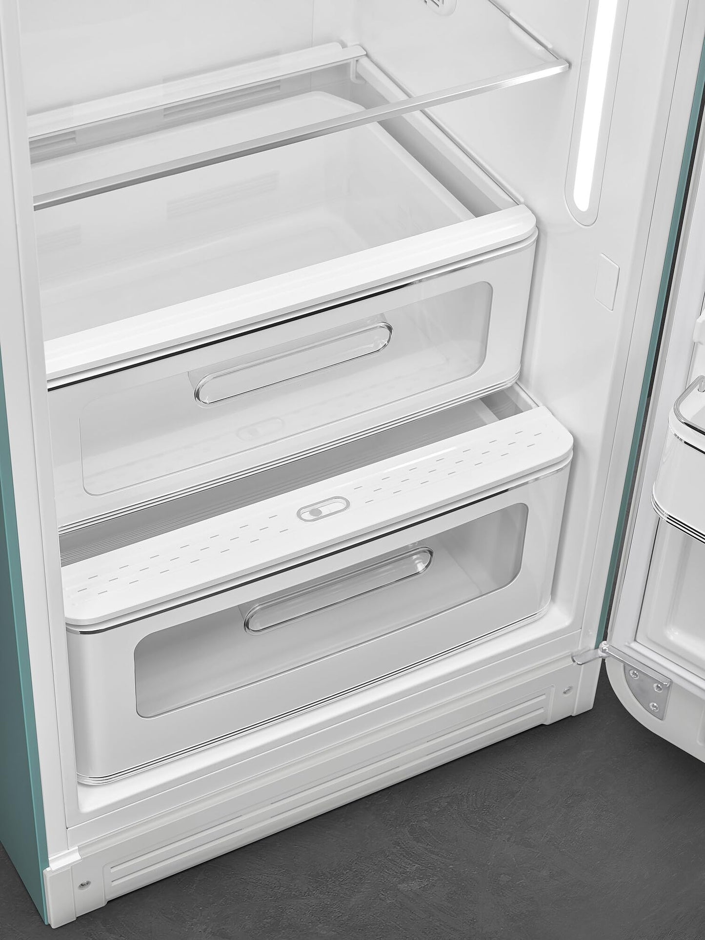 Smeg Retro Style FAB28 50s Style Refrigerator, Right Hinge, Matte Jade – 9.93 Cu. Ft. – Made in Italy