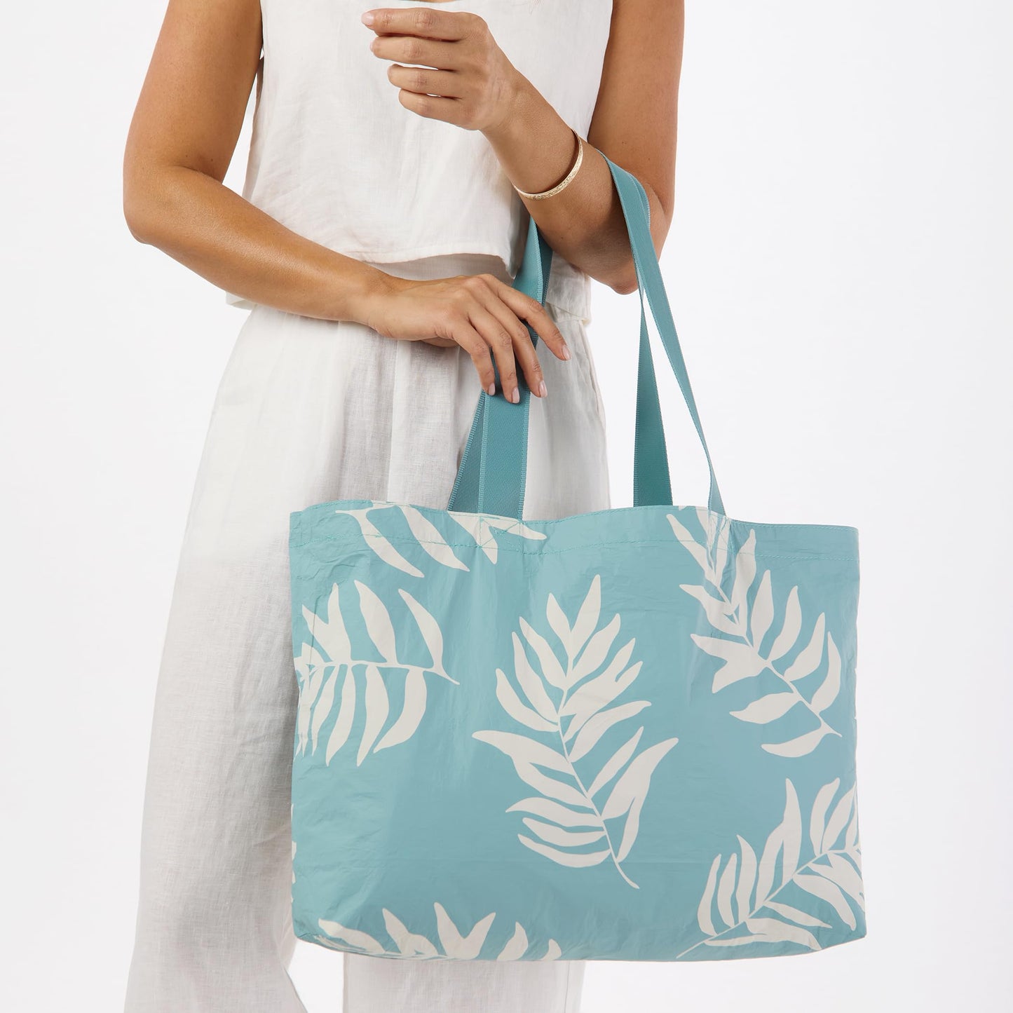 ALOHA Collection Holo Holo Tote Bag - Splash-Proof Bag - Reversible Tote for Beach & Travel - Easy to Clean (23" x 13.5") (Pink Salt/Tide)