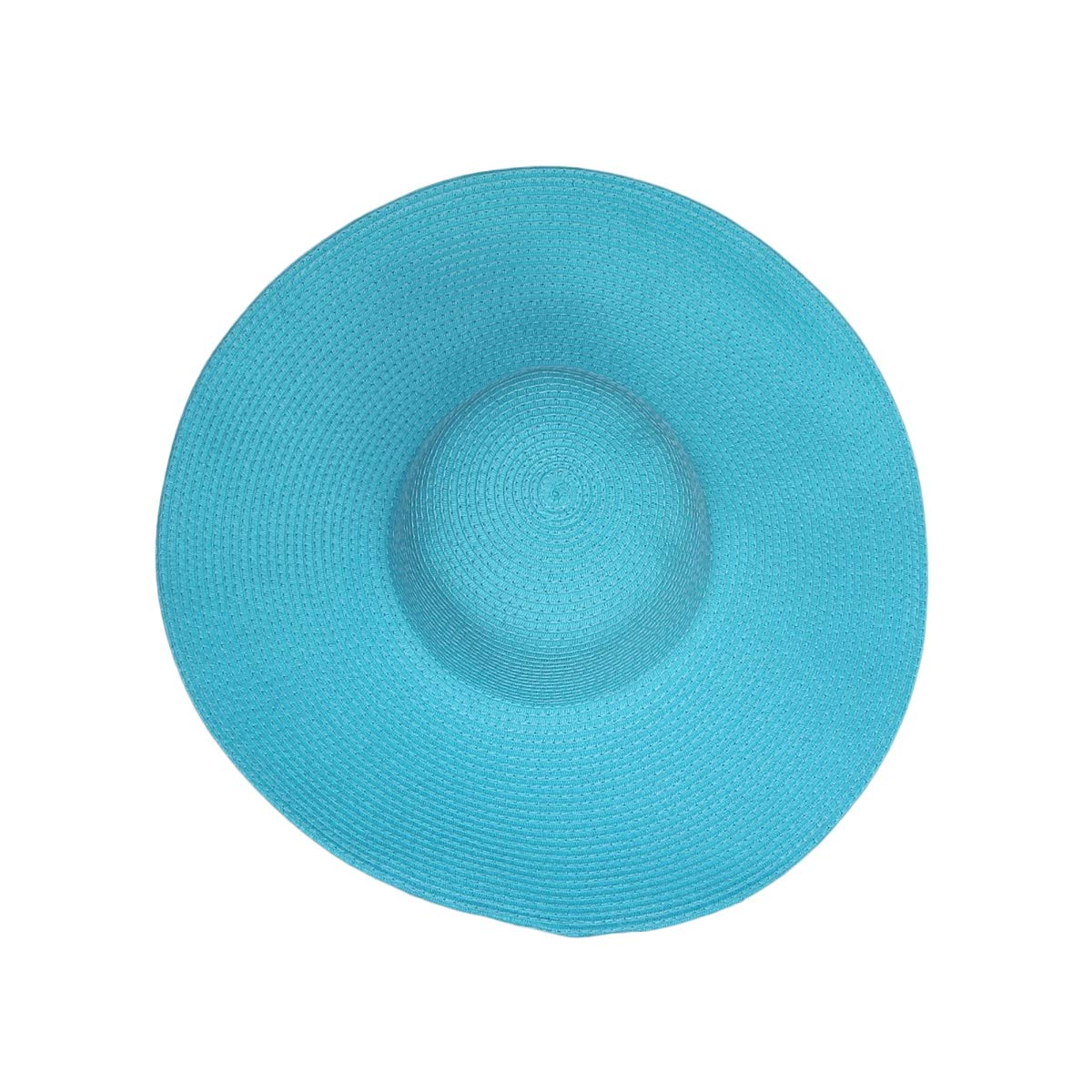 WITHMOONS Straw Hats for Women Floppy Sun Sky Blue Hats Beach Wide Brim Oversized UPF 50 with Strap Summer Roll Up SZ90045 (SkyBlue)